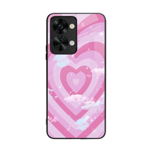 Hearts X Clouds back phone cover | glass case for oneplus nord 2t