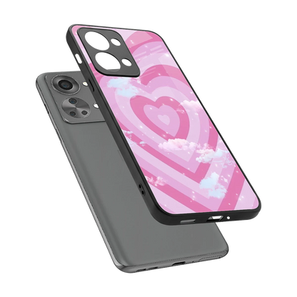 Hearts X Clouds sleek oneplus nord 2t cover with tempered glass back and TPU edges