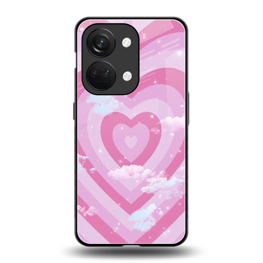 Hearts X Clouds back phone cover | glass case for oneplus nord 3