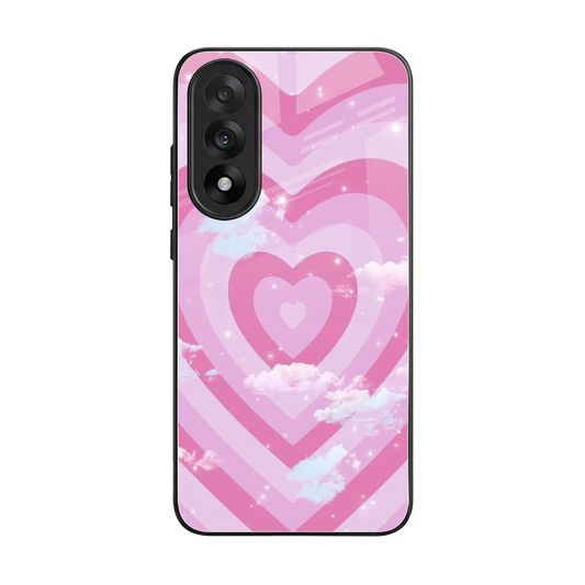 Hearts X Clouds back phone cover | glass case for oneplus nord 5