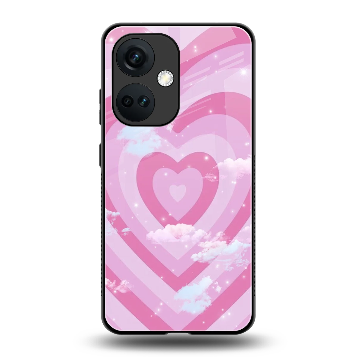 Hearts X Clouds back phone cover | glass case for oneplus nord ce 3