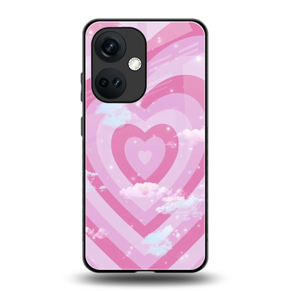 Hearts X Clouds back phone cover | glass case for oneplus nord ce 3