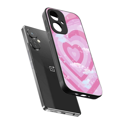Hearts X Clouds sleek oneplus nord ce 3 cover with tempered glass back and TPU edges