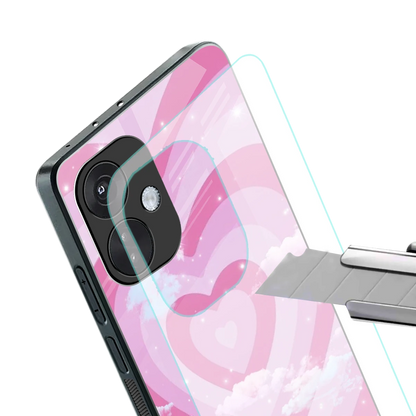 Hearts X Clouds stylish phone case for oneplus nord ce 3 | glossy glass and slim fit