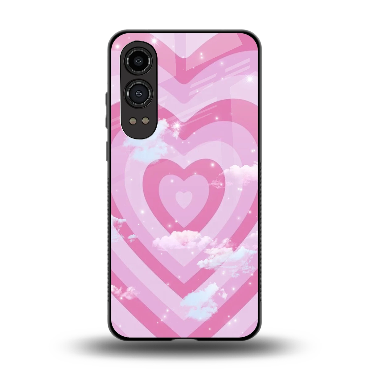 Hearts X Clouds back phone cover | glass case for oneplus nord ce 4 lite