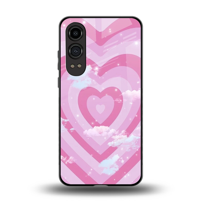 Hearts X Clouds back phone cover | glass case for oneplus nord ce 4 lite