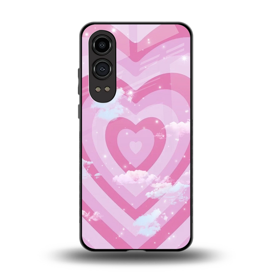 Hearts X Clouds back phone cover | glass case for oneplus nord ce 4 lite
