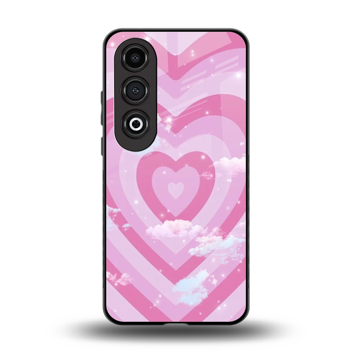 Hearts X Clouds back phone cover | glass case for oneplus nord ce 4