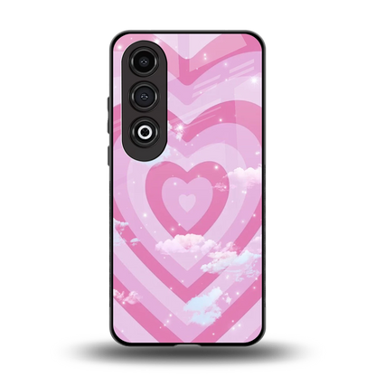 Hearts X Clouds back phone cover | glass case for oneplus nord ce 4