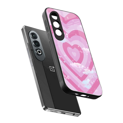 Hearts X Clouds sleek oneplus nord ce 4 cover with tempered glass back and TPU edges