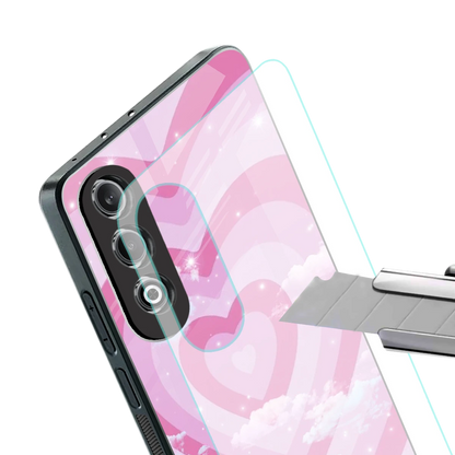 Hearts X Clouds stylish phone case for oneplus nord ce 4 | glossy glass and slim fit