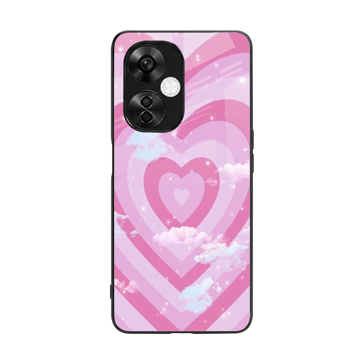 Hearts X Clouds back phone cover | glass case for oneplus nord ce 3 lite