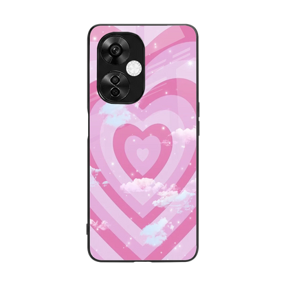 Hearts X Clouds back phone cover | glass case for oneplus nord ce 3 lite