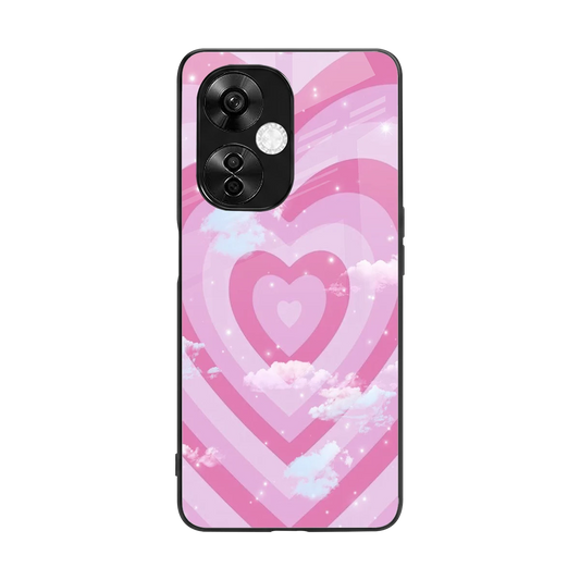 Hearts X Clouds back phone cover | glass case for oneplus nord ce 3 lite