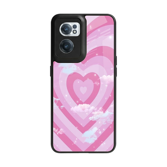 Hearts X Clouds back phone cover | glass case for oneplus nord ce 2