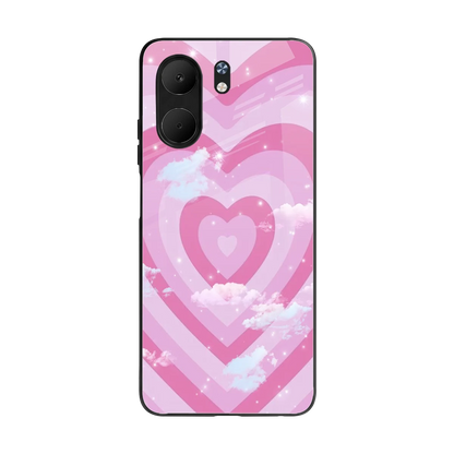 Hearts X Clouds back phone cover | glass case for oppo a5x 5g
