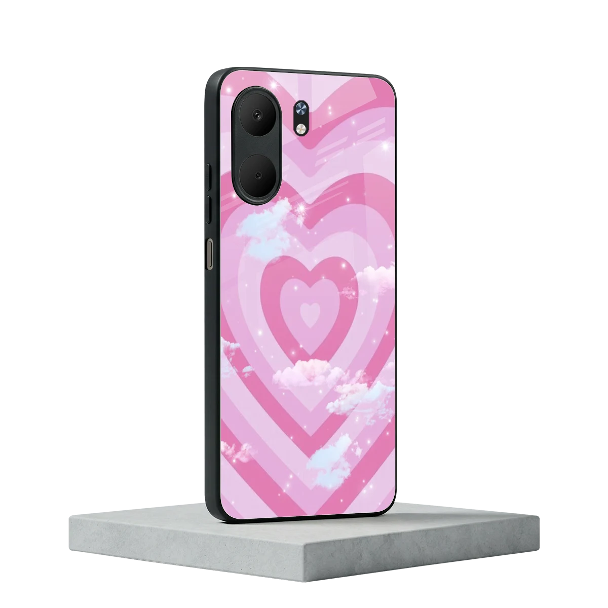 Hearts X Clouds oppo a5x 5g mobile cover | shockproof glass phone case