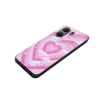 Hearts X Clouds stylish phone case for oppo a5x 5g | glossy glass and slim fit