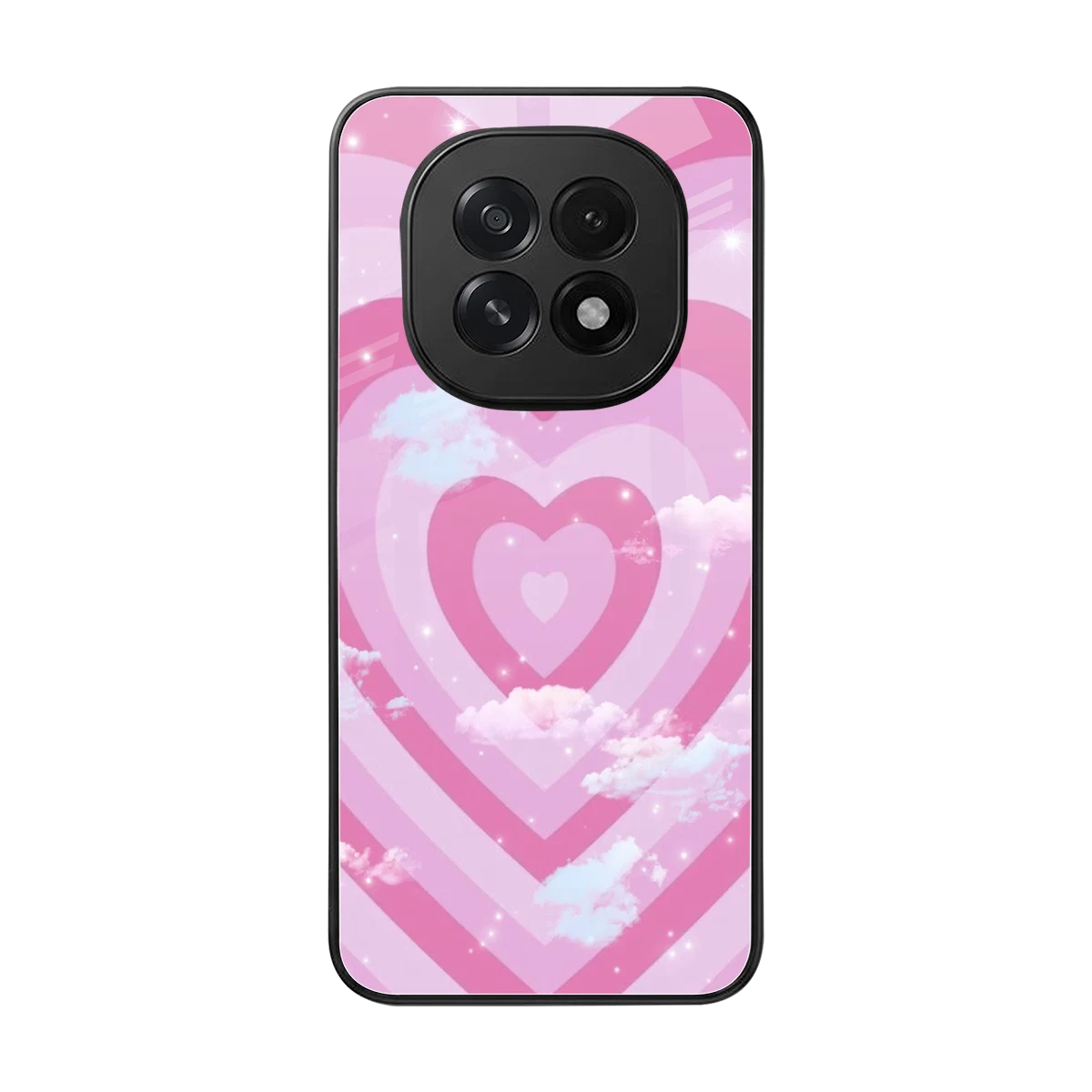 Hearts X Clouds back phone cover | glass case for oppo f29 5g