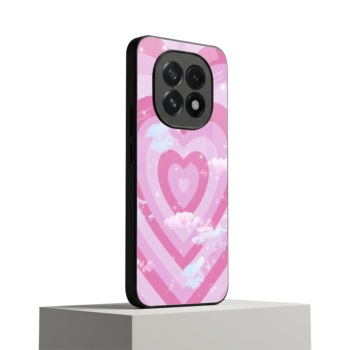 Hearts X Clouds oppo f29 5g mobile cover | shockproof glass phone case