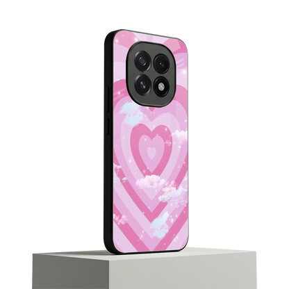 Hearts X Clouds oppo f29 5g mobile cover | shockproof glass phone case
