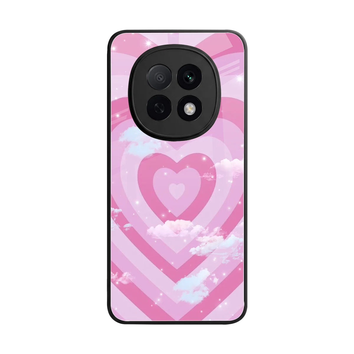 Hearts X Clouds back phone cover | glass case for oppo f29 pro 5g