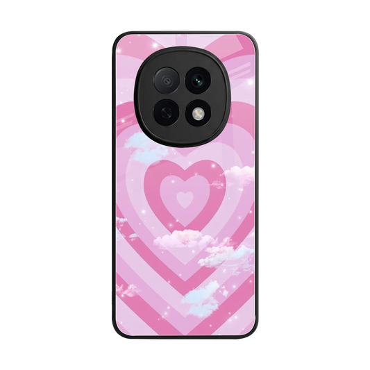 Hearts X Clouds back phone cover | glass case for oppo f29 pro 5g