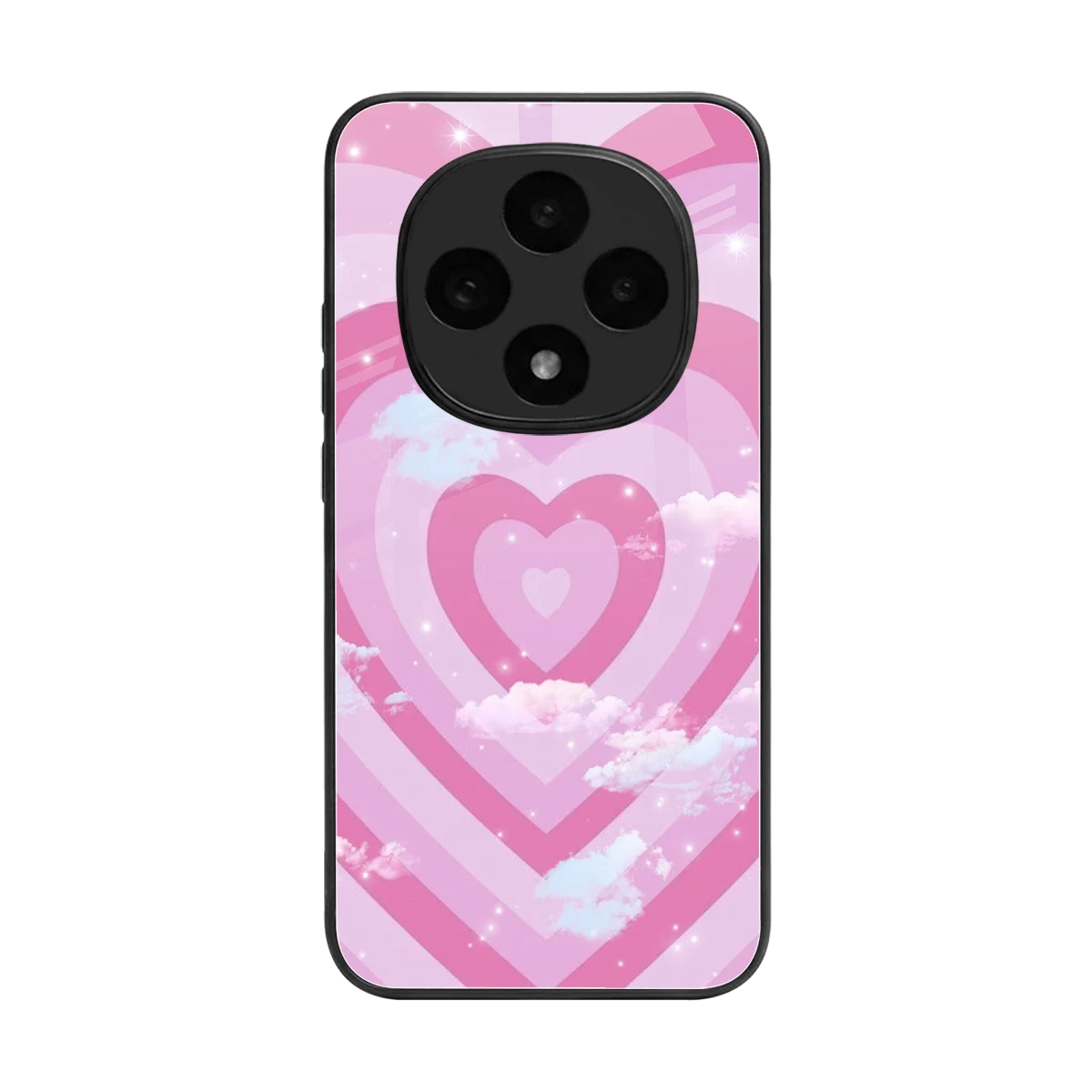 Hearts X Clouds back phone cover | glass case for oppo f31 pro 5g