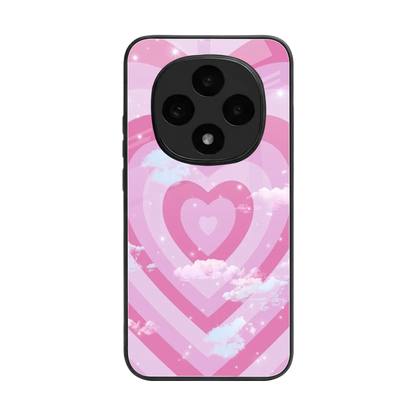 Hearts X Clouds back phone cover | glass case for oppo f31 pro 5g
