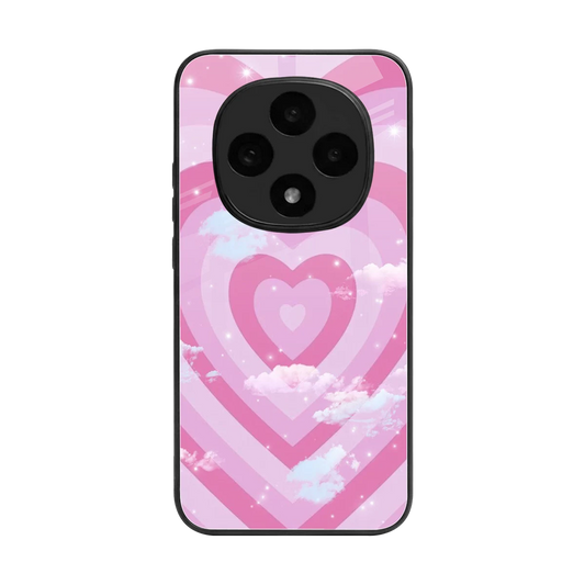 Hearts X Clouds back phone cover | glass case for oppo f31 pro 5g
