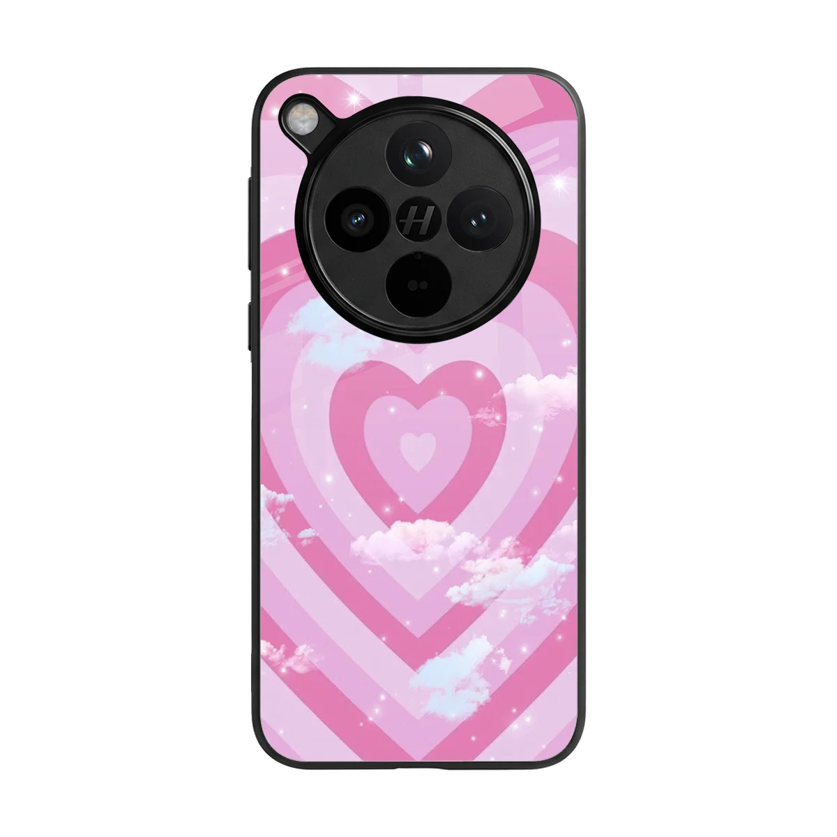 Hearts X Clouds back phone cover | glass case for oppo find x8