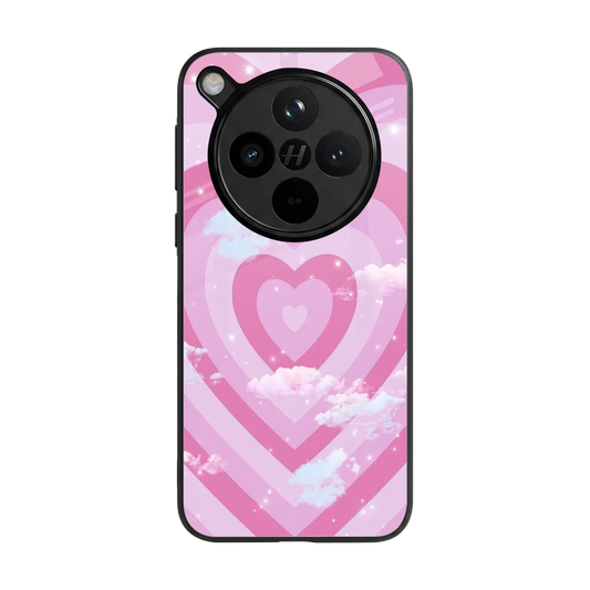 Hearts X Clouds back phone cover | glass case for oppo find x8