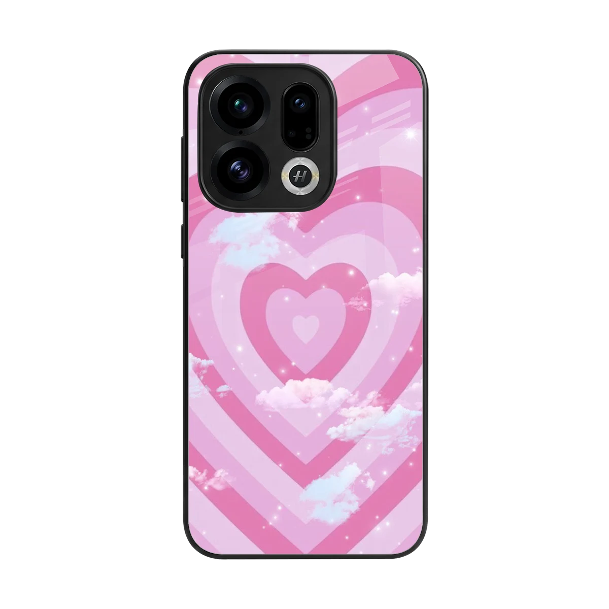 Hearts X Clouds back phone cover | glass case for oppo find x9
