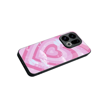 Hearts X Clouds stylish phone case for oppo find x9 | glossy glass and slim fit