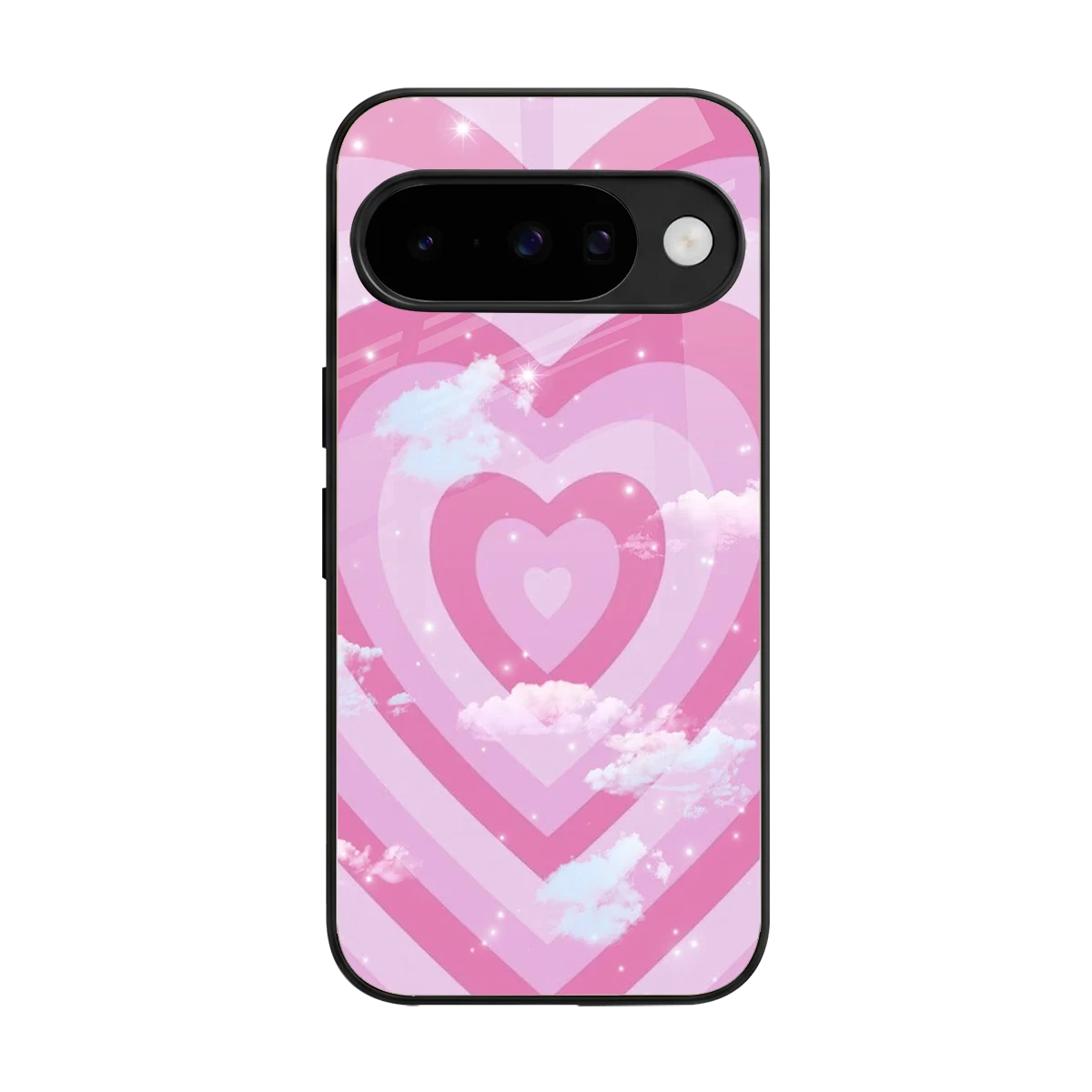 Hearts X Clouds back phone cover | glass case for google pixel 10