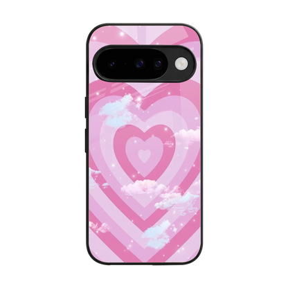 Hearts X Clouds back phone cover | glass case for google pixel 10