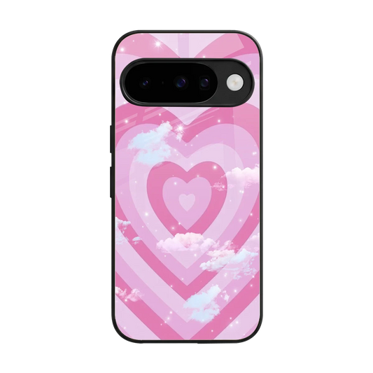 Hearts X Clouds back phone cover | glass case for google pixel 10