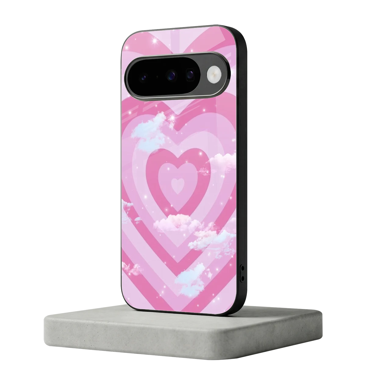 Hearts X Clouds google pixel 10 mobile cover | shockproof glass phone case
