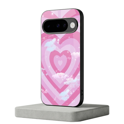 Hearts X Clouds google pixel 10 mobile cover | shockproof glass phone case