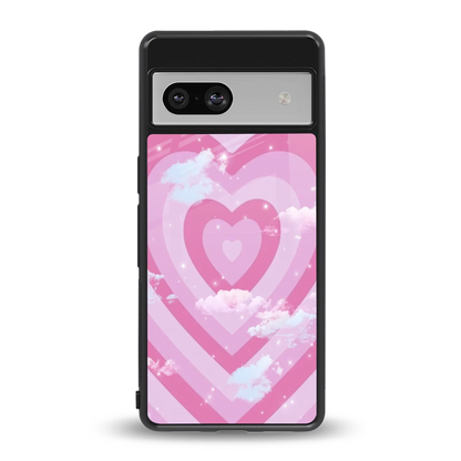 Hearts X Clouds back phone cover | glass case for google pixel 7