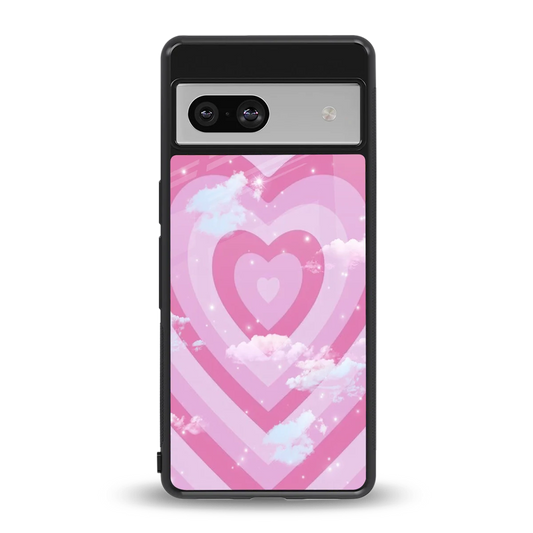 Hearts X Clouds back phone cover | glass case for google pixel 7
