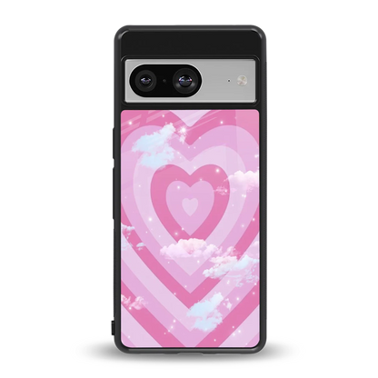 Hearts X Clouds back phone cover | glass case for google pixel 8