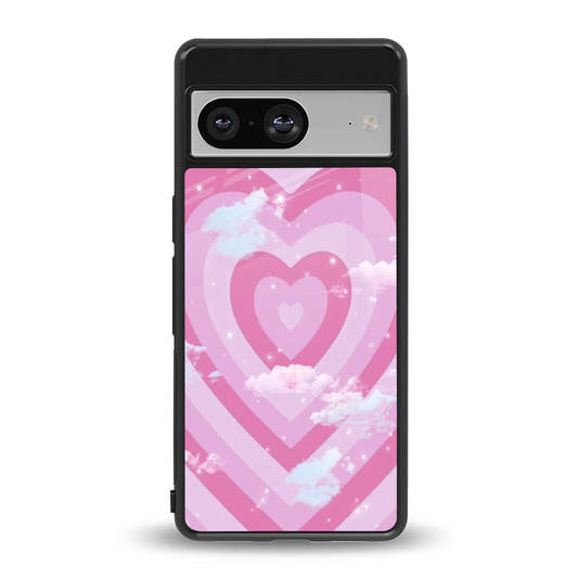 Hearts X Clouds back phone cover | glass case for google pixel 8
