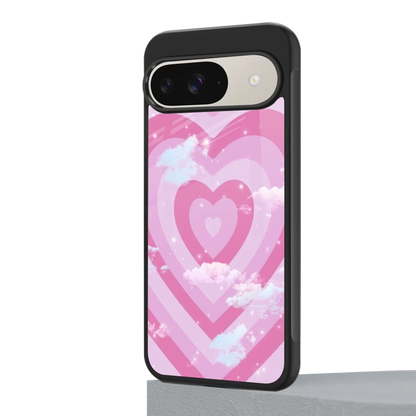 Hearts X Clouds google pixel 9 mobile cover | shockproof glass phone case