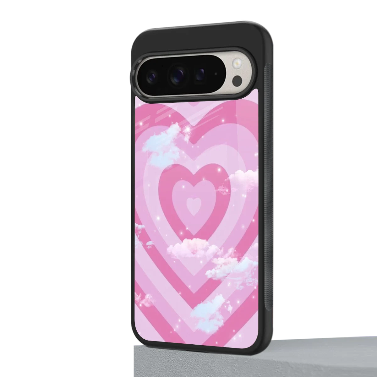 Hearts X Clouds google pixel 9 pro xl mobile cover | shockproof glass phone case