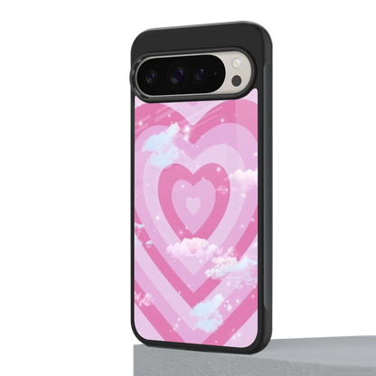 Hearts X Clouds google pixel 9 pro xl mobile cover | shockproof glass phone case