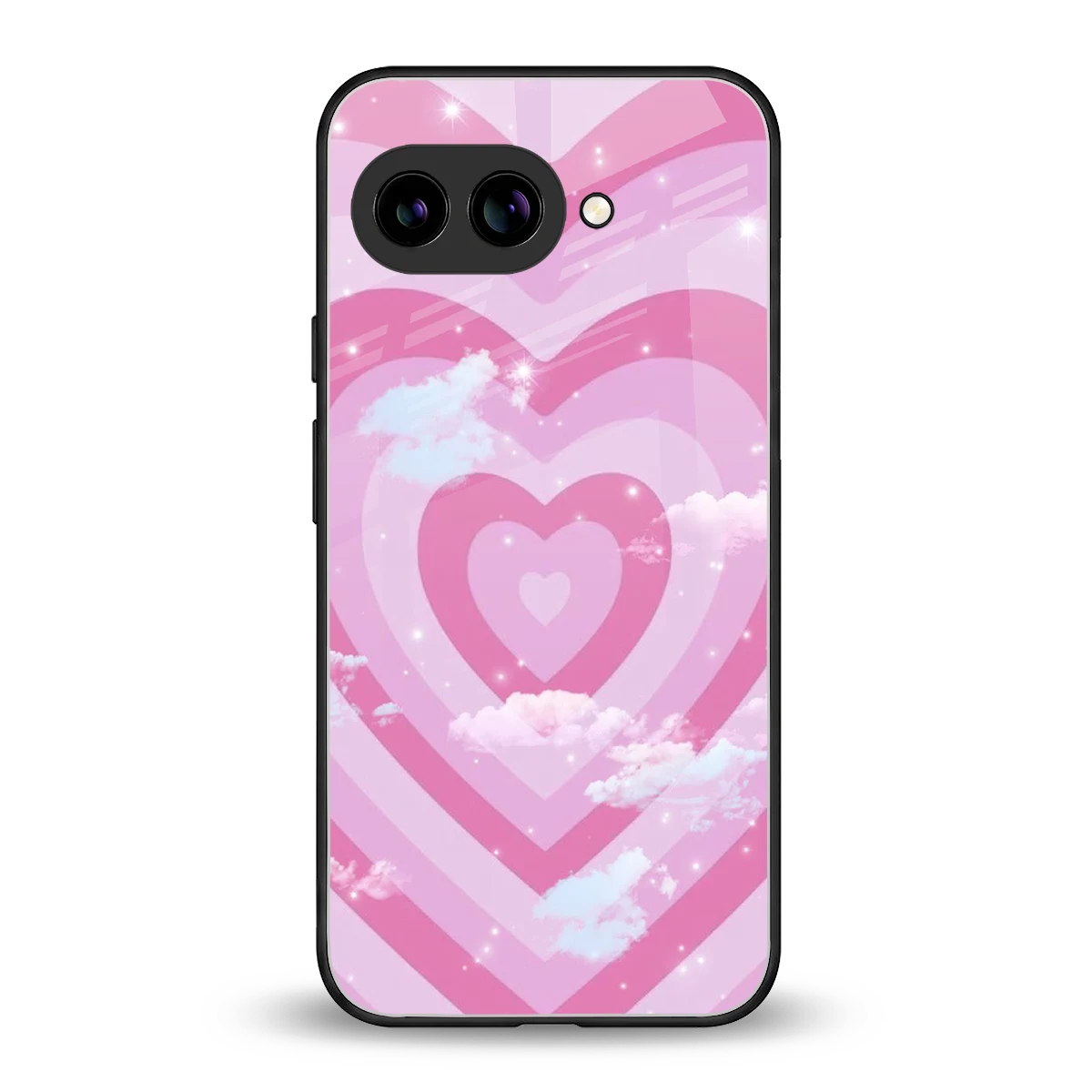 Hearts X Clouds back phone cover | glass case for google pixel 10a