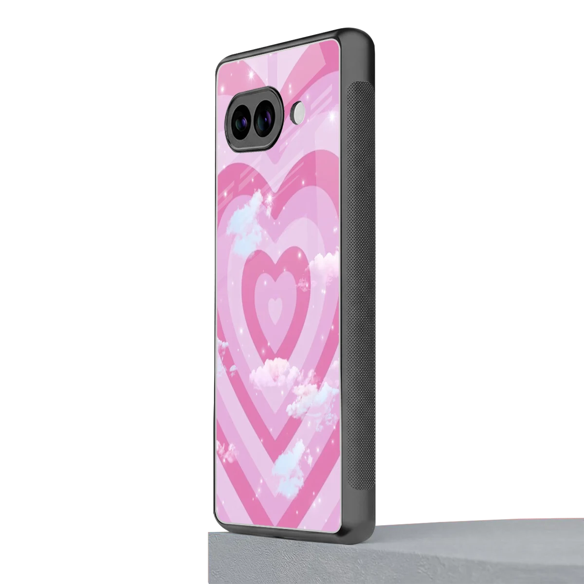 Hearts X Clouds google pixel 10a mobile cover | shockproof glass phone case