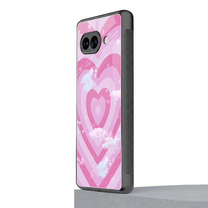 Hearts X Clouds google pixel 10a mobile cover | shockproof glass phone case