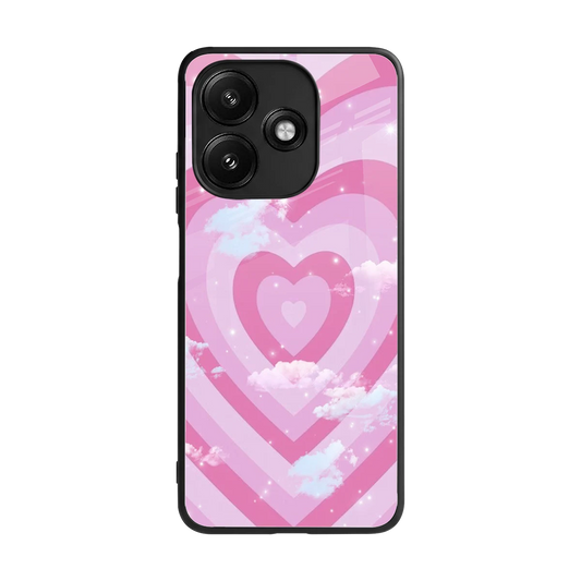 Hearts X Clouds back phone cover | glass case for redmi 12 5g